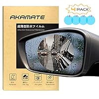 Car Rearview Mirror Waterproof Film, AKAMATE Anti-Fog Anti-Glare Anti-Scratch HD Car Window Membrane Rainproof Clear Protective Films Sticker (4 PCS)