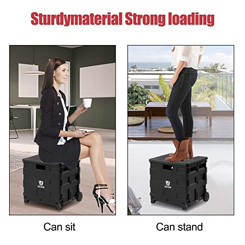 Rolling Carts with Wheels and Handle, ZECEZE Folding File Cart for