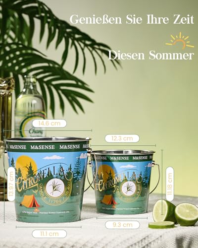 M&SENSE Citronella Outdoor Candle, 550 g, Large 110 Hours, Outdoor Candle in Glass, Natural Soy Wax Candle, Home Decor, Ceramic, Summer Citronella Candle for Garden, Patio, Camping