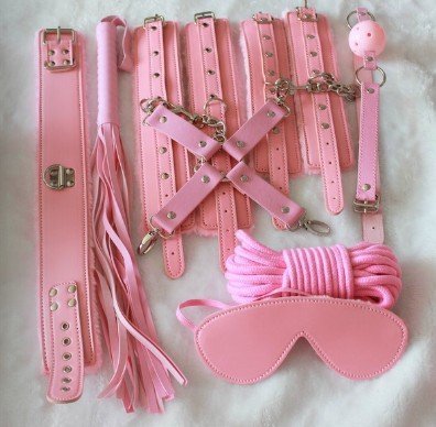 Under the Bed Restraint Sexy Pink Bondage Kit Under the Bed S&m Restraints 8pcs Set