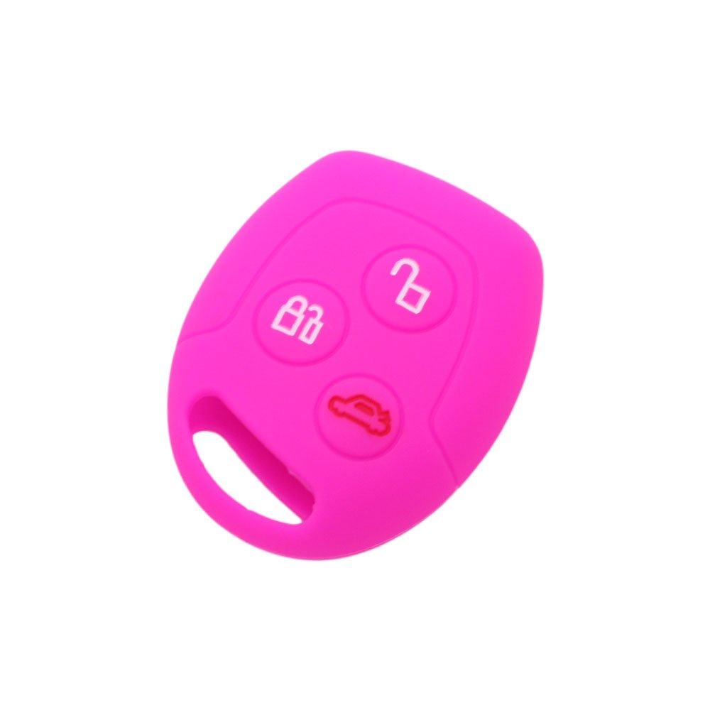 BROVACS Silicone Cover Protector Case Holder Skin Jacket Compatible with FORD 3 Button Remote Key Fob CV9702 Rose