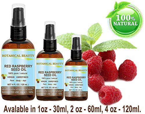 RASPBERRY SEED OIL 100% Pure / Natural / Virgin. Cold Pressed / Undiluted. For Face, Hair and Body. 1 Fl.oz.- 30 ml. by Botanical Beauty