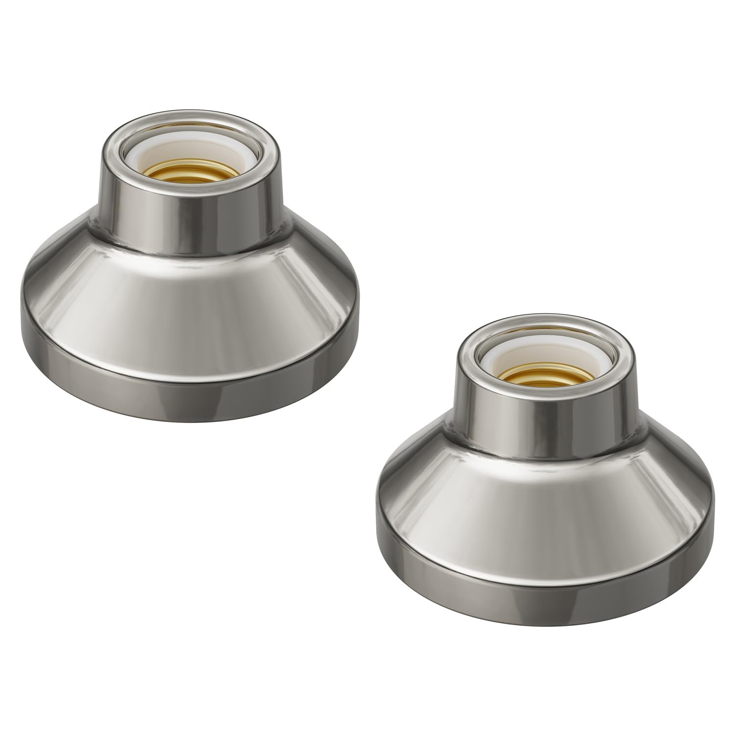 ledscom.de 2 pcs. Ceiling Light/lamp Holder Elektra, Porcelain, Shiny Silver, 1x E27 max. 300W