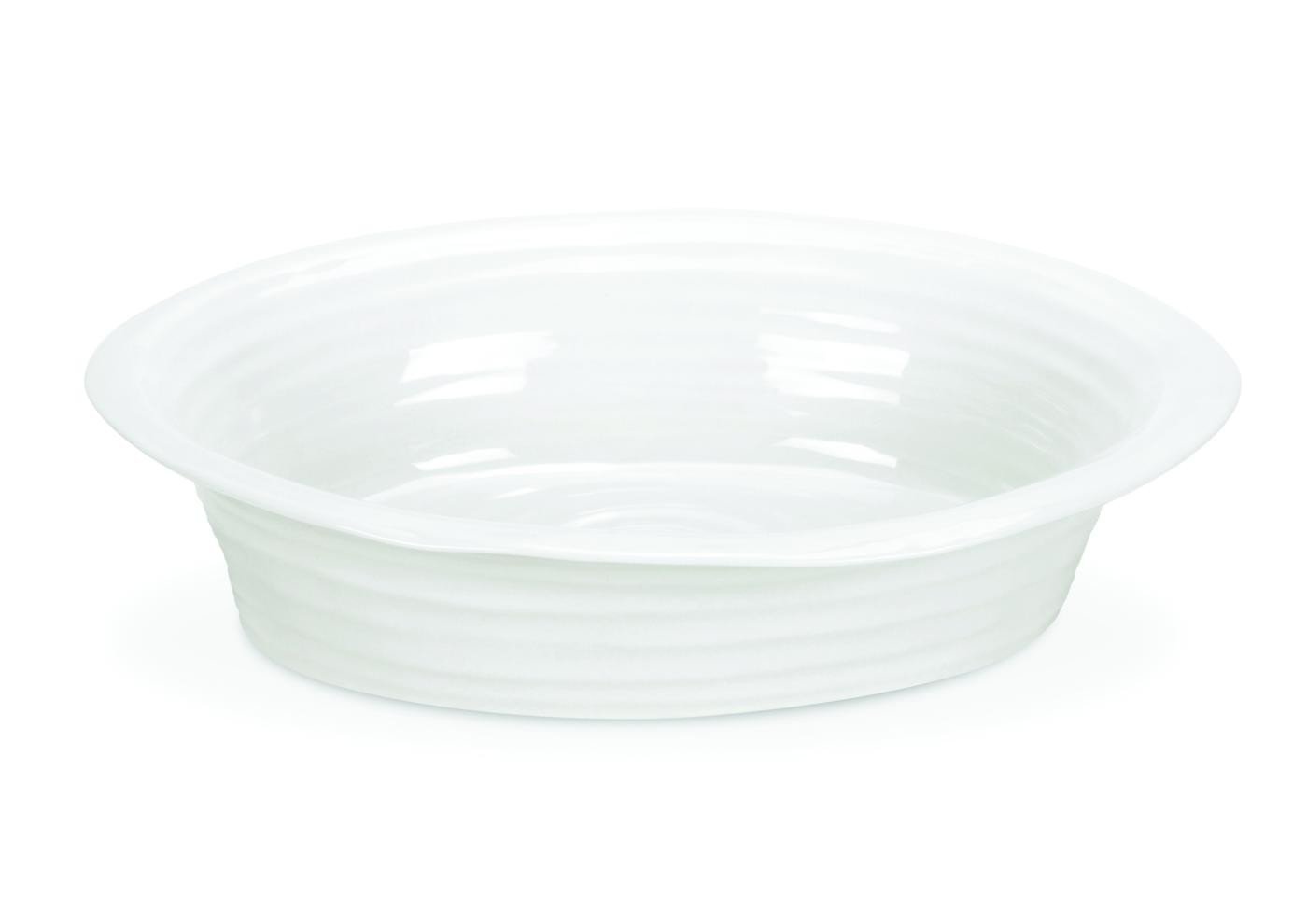 Portmeirion Sophie Conran Round Pie Dish, Porcelain, White, 27.3 x 27.3 x 5.3 cm