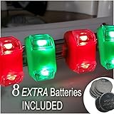 2 Green & 2 Red Portable Marine LED Boating Lights -