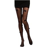 WDIRARA Women's Leopard Print Tights Sheer Mesh Thigh High Pantyhose Stockings