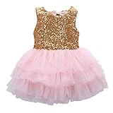 Kids Girls Princess Party Rose Flower Lace Ruffled Layered Tutu Skirt Dress 2-7y (5-6 Years, Golden)