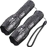 iKustar Flashlights T6 LED Handheld Torches Taclights Brightness With Adjustable Focus And 5 Light Modes, Outdoor Water Resistant for Comping Hiking etc (iKT6-2-B)