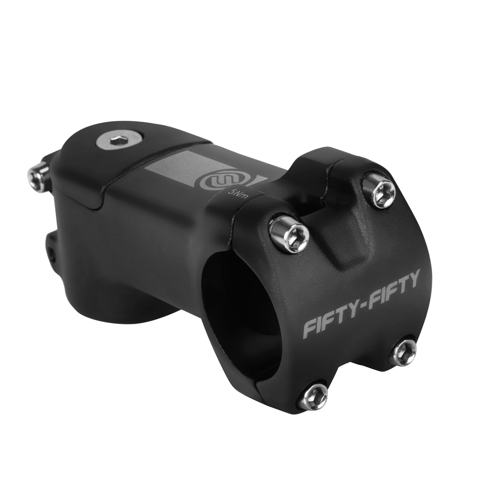 FIFTY-FIFTY Bike Stem with 31.8mm Bar Clamp, 7 Degree Aluminum Alloy Bicycle Handlebar Stem for 1-1/8" Steer Tube, Suitable for Mountain, Road, E-MTB (80mm)