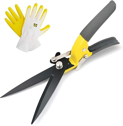 Jardineer Sharp Grass Shears Handheld SK5 Steel Blades Lightweight Ergonomic