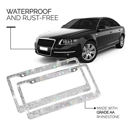 3 Glass+Diamond+License+Plate+Frame