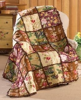 Floral Patchwork Quilted Throw