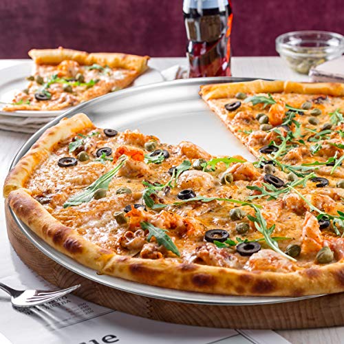 image for Stainless Steel Pizza Pan 13.39 inch - Deedro Round Pizza Tray Pizza B