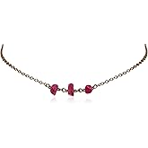 Ruby Beaded Chain Choker in Bronze