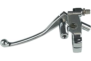 Ghost thorn 1" 25mm Chrome Motorcycle handlebar Mirror Base Mount Scooter Left Clutch Lever Perch 53172-MR1-000, Compatible f
