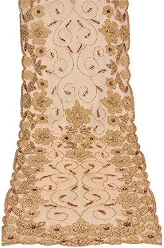 BridalMary New Hand Beaded Table Runner Mat Home Decor Net Sequins 58''x16''