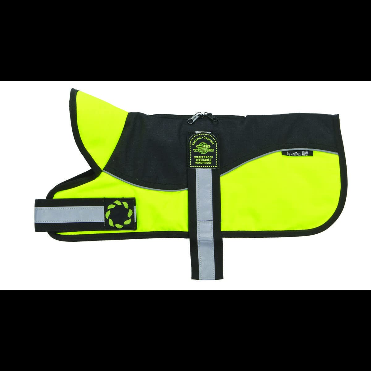 Outhwaite Reflective Hi Viz Padded Dog Harness (30cm) (Black/Yellow)