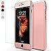 sxxissky iPhone 7 Plus Case, Ultra-Thin Full Body Coverage Hard Hybrid Plastic with [Tempered Glass Screen Protector] Protective Case Cover and Skin for Apple iPhone 7 Plus 5.5Inch-2016(Rose Gold)