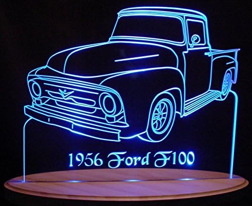 1956 F100 Pickup Truck Acrylic Lighted Edge Lit 13" LED Sign Plaque 56 VVD3 Full Size USA Original
