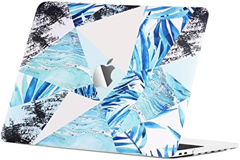 Unik Case - Tropical Abstract Art Series Rubberized Graphic Hard Case for MacBook Pro 13-inch A1706,A1989 with Touch Bar/A1708 without Touch Bar (Release 2016/17/18) - Tropical Triangle Blue