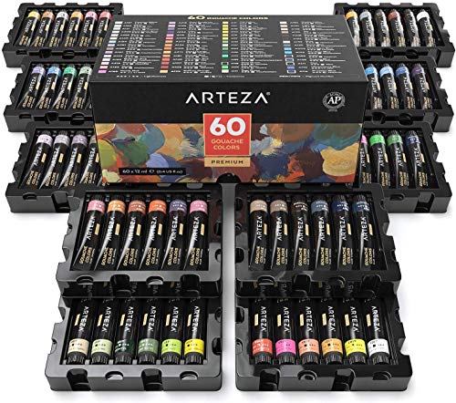 5 ARTEZA+Gouache+Painting+Watercolor+Watercolors