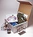 Fairy Garden Kit - Includes Fairy, Bench, Table, Bridge, Blue Glass Stones, Moss and Instructions