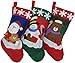 Christmas Stockings for Kids - Set of 3 - Family Fireplace Decorations and Cute Santa Stocking Fillers for Light Gifts & Goodies – 18’’/46cm Long, Classic Unique Xmas Socks Made of Soft Felt