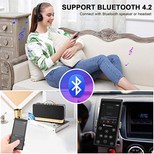 MP3 Player, 16GB MP3 Player with Bluetooth 4.2, Portable HiFi Lossless Sound MP3 Music Player with FM Radio/Voice Recorder/E-book, 2.4'' Screen, Support up to 128GB (Sport Armband, Headphone Included)