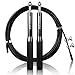 SPORT FERVOUR Speed Jump Rope with Anti Slip Handles-Adjustable-Speed Ball Bearing-High Speed Jump Rope for Boxing,Workout,MMA Fitness Training (Black)