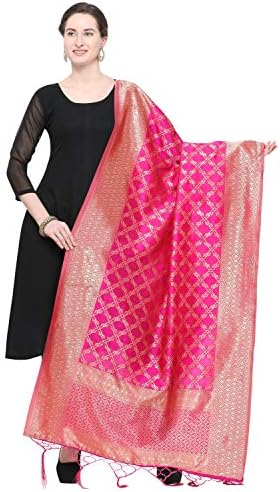Women Silk Banarasi Dupatta,Red