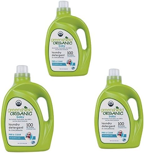 GreenShield Organic USDA Certified Organic Baby Laundry Detergent, 100 Ounce (Pack of 3)