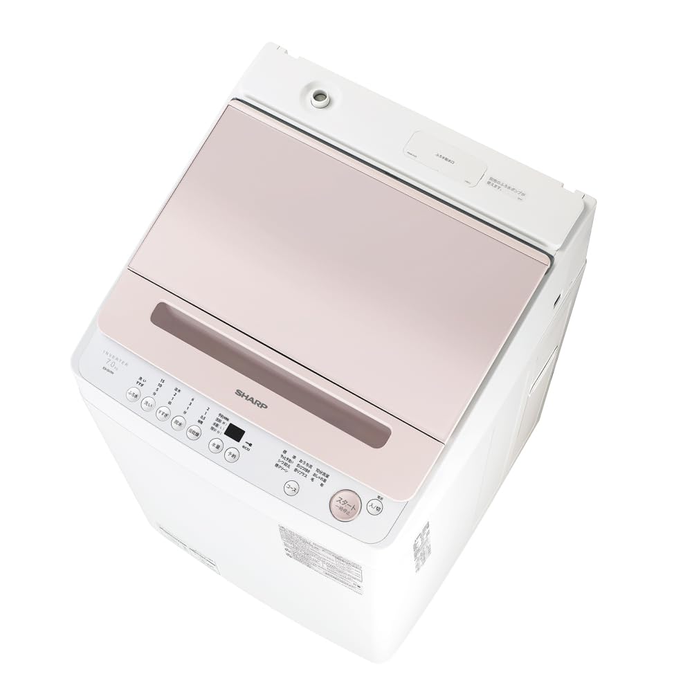 シャープ(SHARP) 全自動洗濯機 7kg ES-GV7H-P 穴なし槽 インバーター搭載 ピンク系商品画像