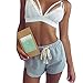 PHOTNO Women Lace Floral Bralette Bralet Bra Bustier Crop Top Cami Unpadded Tank (M, White)