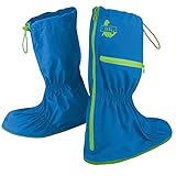 Seal Shoe Covers- A Durable, Lightweight and Fashionable Alternative to Rain Boots- Women's Water Resistant Shoe and Boot Covers- (Blue/Large)