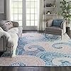 Nourison Jubilant Retro Bohemian Blue Area Rug 7'10" x 9'10", 8' x 10