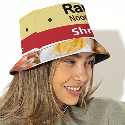 Ramen Noodle Shrimp Flavor Bucket Hat Unisex Fashion Summer Beach Fisherman Hat Sun Hats Outdoor