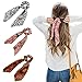 Beauty Wig World 3 Pcs Silk Scrunchies Leopard Hair Scarf Ponytail Holder Elastic Hair Bands Scrunchy Ties Hair Accessories for Women Girls