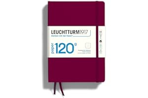 LEUCHTTURM1917 - 120G Special Edition - Medium A5 Dotted Hardcover Notebook (Port Red) - 203 Numbered Pages with 120gsm Paper