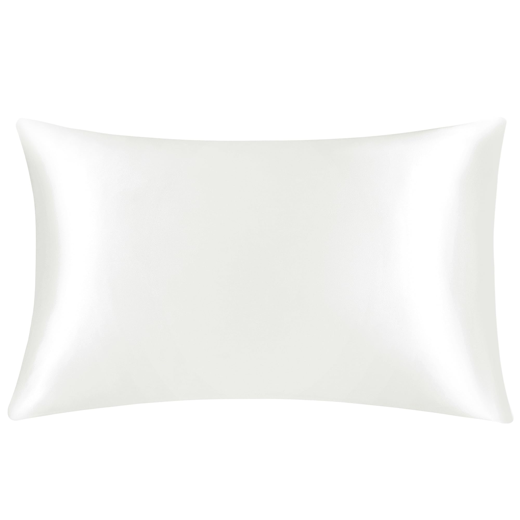 PiccoCasa Silk Pillowcase 51x91cm King Size, Both Side 400 Thread Count 19 Momme Pure White Silk Pillow Cases for Hair and Skin, 1pc, Non-Zipper/Envelope Closure