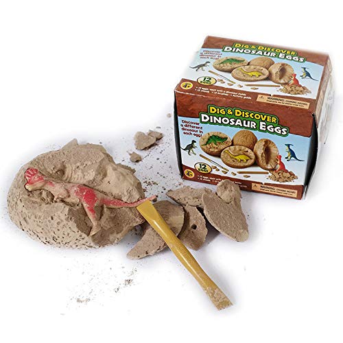 Revanak Dinosaur Eggs Kit Dig it Up - 12 Packs Mystery Excavation Adventure Discover Dinosure Eggs Toys- Science STEM Learning Kids Activity and Imagination Development (12 Packs)