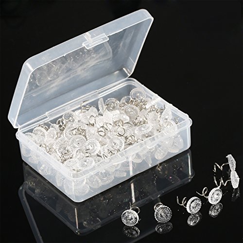 image for Resinta 180 Pieces Twist Pins Clear Heads Twist Pins with Organizing C