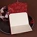 WOMHOPE® 50 Pcs - Classic Red Color Laser Cut Lace Card Wedding Invitation Party Folding Invitations Cards Birthday Invitations Cards Wedding Favors with Acrylic Rhinestone (B)