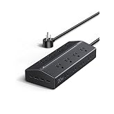 UGREEN 20W 20-in-1 GaN Surge Protector Power Strip, 5ft Extension Cord | Wall Mountable, 16AC, 1 USB-C, 3 USB-A, 15A/1875W of