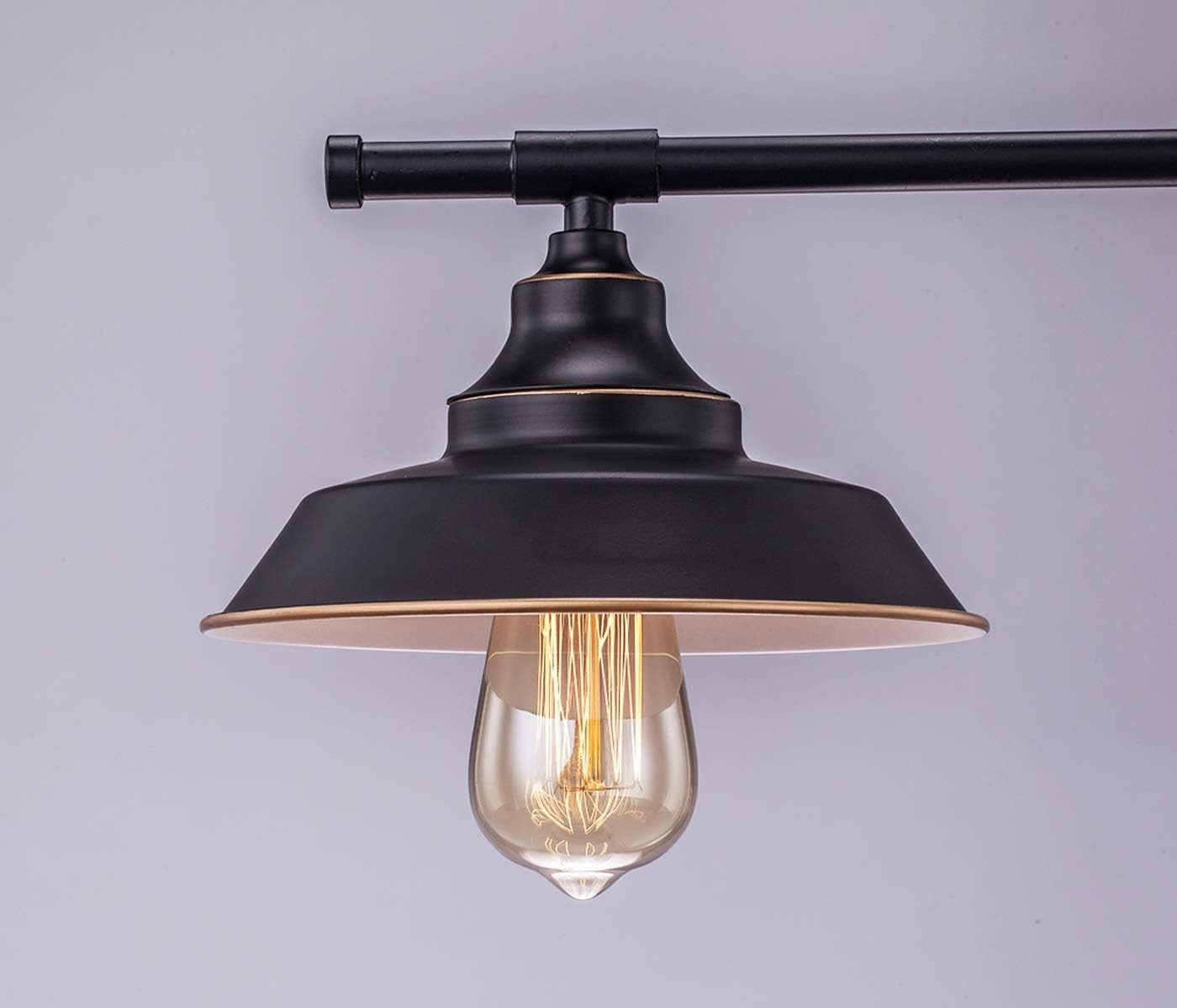Farmhouse Rustic Style Vintage 3-Lights Vanity Wall Sconce Lighting, Elibbren E26 Base Metal Matte Black Industrial Bathroom Wall Light Fixture for Bathroom Vanity Mirror Cabinets Dressing Table - - 