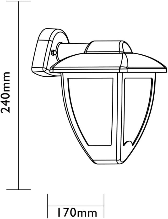 Luxform Lighting 230V Luxembourg Wall Light Down in Anthracite, Black - Image 5