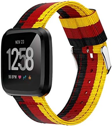 Goldseller Compatible with Fitbit Versa Lite,Lightweight Striped Nylon Braided Colorful Durable Replacement Watch Band Wristband Watch Strap Smart Watch Accessories