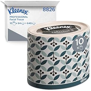 Kleenex 8826 cosmeticatoeken in ovale doos, 3-laags, 10 dozen x 64 doeken, wit