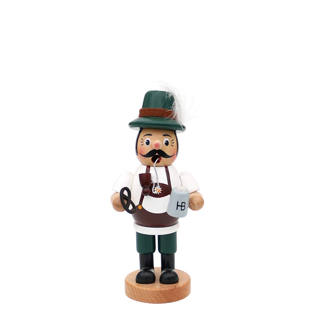 Dekohelden24 Funny Smoker Bavarian with Pretzel and Beer, Approx. 19 cm