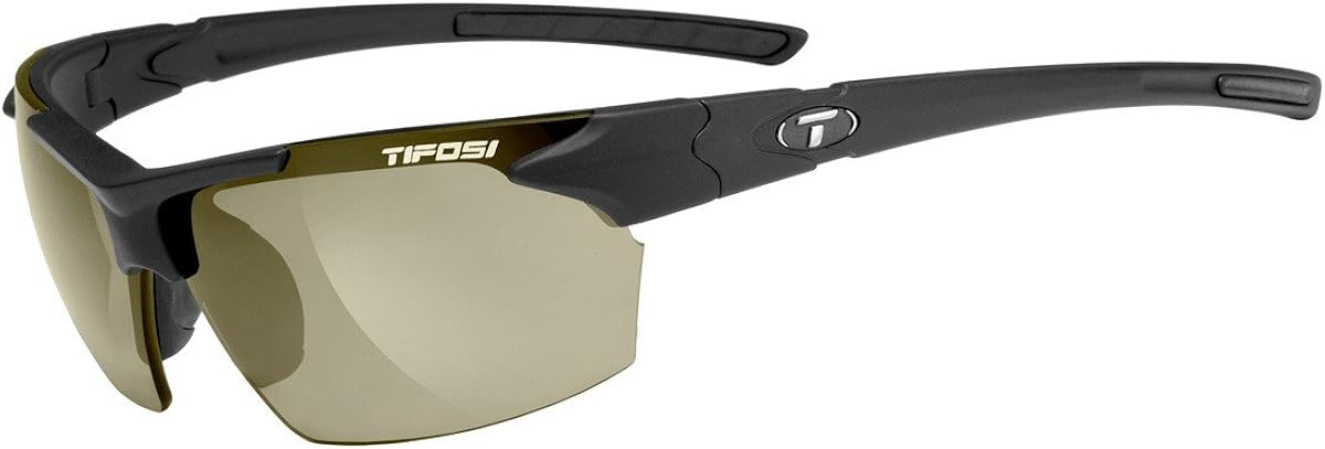 Tifosi Jet 0210400677 Wrap Sunglasses,Metallic Silver Frame/Smoke & Blue Lens,One Size: Clothing