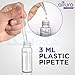 (50 Pack) Empty 20ml (0.66oz.) Clear Plastic Mist Spray Bottle + 10 Pipette Droppers and 10 Funnels + MagicFiber Microfiber Cleaning Cloth